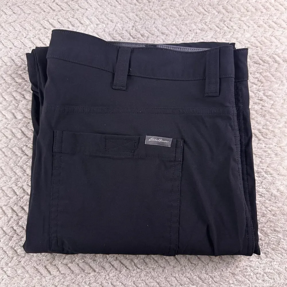 Eddie Bauer Convertible Tech Pants Shorts Men's 40 X 30 Black Lightweight Hiking